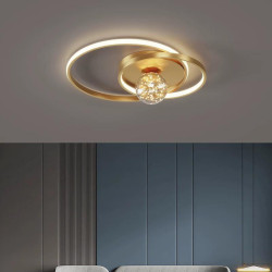 Lustra led gold cu telecomanda wifi 2.4g cu alb variabil 100 w 5000 lm