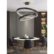 Lustra led neagra cu telecomanda wifi 2.4g D 40cm + 60cm alb variabil 126w