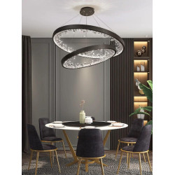 Lustra led neagra cu telecomanda wifi 2.4g D 40cm + 60cm alb variabil 126w