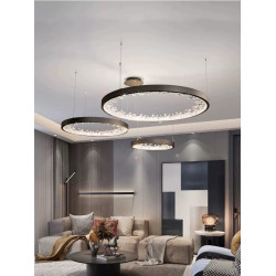 Lustra led neagra cu telecomanda wifi 2.4g 1450 × 950 × H 1000 mm alb variabil 226w