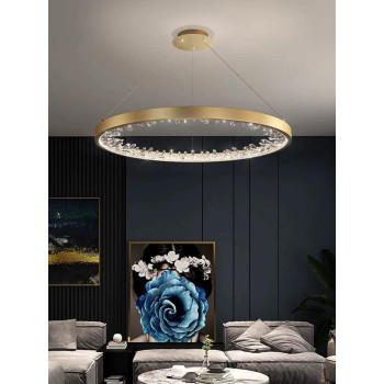 Lustra led gold cu telecomanda wifi 2.4g 40cm alb variabil 50w