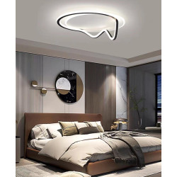 Lustra LED dimabila 71w neagra cu telecomanda alb variabil