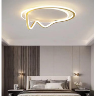 Lustra LED dimabila 71w gold cu telecomanda si alb variabil