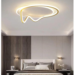 Lustra LED dimabila 71w gold cu telecomanda si alb variabil