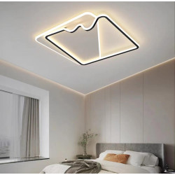 Lustra LED dimabila 160w neagra cu telecomanda alb variabil