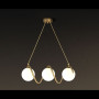 Candelabru decorativ 3 globuri sticla alb mat si cadru auriu