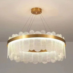 Candelabru auriu cristal cu LED 60W modern D600 mm
