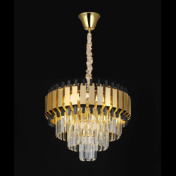 Candelabru auriu cristal modern 11xE14 D600 mm