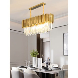 Candelabru de cristal pe lant gold 10xE14 40W