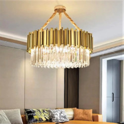 Candelabru cristal gold pe lant 500x1000 mm