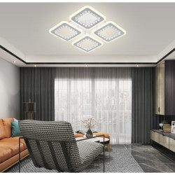Lustra LED Beads Square cu telecomanda wifi 2.4G alb variabil 7500 lm