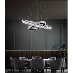 Lustra LED cristal cu telecomanda wifi 2.4G alb variabil 5000 lm