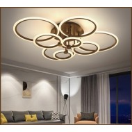 Lustra LED maro 8 cercuri cu telecomanda wi-fi 2.4G alb variabil 8000 lm L 100 cm