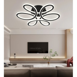 Lustra LED neagra telecomanda wi-fi 2.4G 230 w 10000 lm