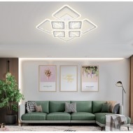 Lustra LED Beads Square cu telecomanda wifi 2.4G alb variabil 10000 lm