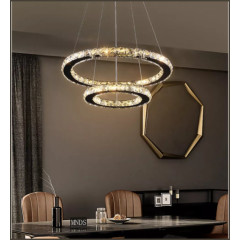 Lustra LED cristal cu telecomanda wifi 2.4G alb variabil 5000 lm