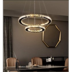 Lustra LED cristal cu telecomanda wifi 2.4G alb variabil 5000 lm