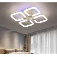 Lustra LED cu 4 patrate lumina 360 grade RGB telecomanda 2.4G alb variabil