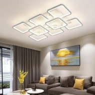 Lustra LED alba cu telecomanda wifi 2.4G 8 patrate 15000 lm