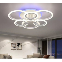 Lustra LED RGB 6 cercuri cu telecomanda wifi 2.4G 6000 lm