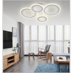 Lustra LED Beads Ring cu telecomanda wifi 2.4G 5000 lm alb variabil