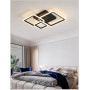 Lustra LED neagra cu patrate si telecomanda wifi 2.4G alb variabil 88 w 4500 lm