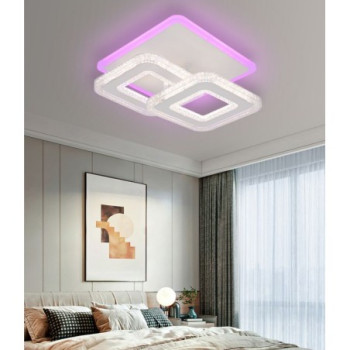 Lustra LED RGB cristale telecomanda wifi 2.4G alb variabil 2000 lm