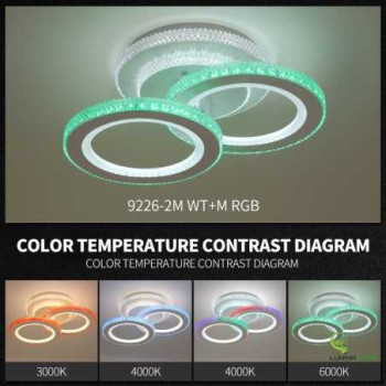 Lustra led rgb cu telecomanda pentru iluminat interior modern