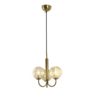 Lustra gold cu 3 globuri fumurii