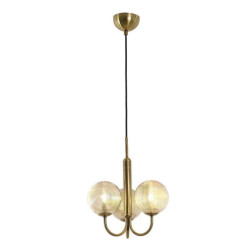Lustra gold cu 3 globuri fumurii