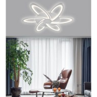 Lustra LED alba cu telecomanda wifi 2.4G alb variabil si intensitate reglabila 144 w 6000 lm
