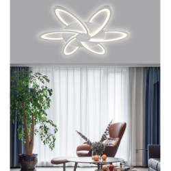 Lustra LED alba cu telecomanda wifi 2.4G alb variabil si intensitate reglabila 144 w 6000 lm