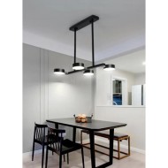 Lustra masa black cu alb variabil si 4 spoturi reglabile telecomanda wifi 2.4G 60 w 5000 lm