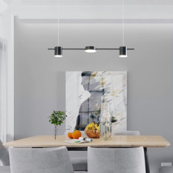 Lustra LED neagra cu telecomanda Wifi 2.4g alb variabil 30w 1500lm