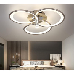 Lustra LED culoare sampanie argintie cu telecomanda 102 w 6300 lm