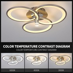 Lustra LED culoare sampanie argintie cu telecomanda 102 w 6300 lm