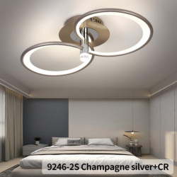 Lustra LED culoare sampanie argintie cu telecomanda wi-fi 2.4 g 58 w 3000 lm