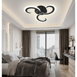 Lustra LED neagra cu telecomanda wifi 2.4G alb variabil si intensitate reglabila 42w 2000 lm