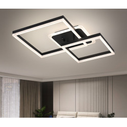 Lustra LED neagra cu patrate si telecomanda wifi 2.4G alb variabil 160w 4000lm