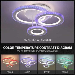 Lustra LED RGB cu telecomanda WiFi, lumina reglabila, 122W