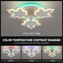 Lustra LED frunze artar 58 cm telecomanda wifi 2.4G cu trei tipuri de lumina reglabila 4000 lm