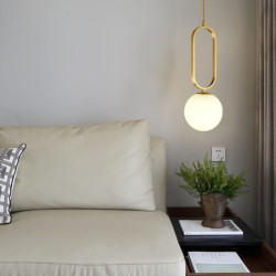 Lustra gold Luxury glob alb cu fasung E27