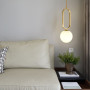 Lustra gold Luxury glob alb cu fasung E27