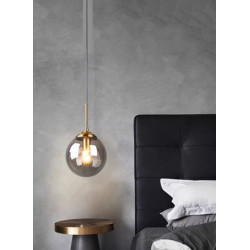 Lustra pe cablu cu glob sticla dulie bec E27