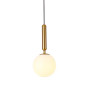 Pendul gold cu glob alb si soclu bec dulie E27