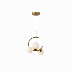 Pendul modern cu 3 globuri albe E27 3x40W