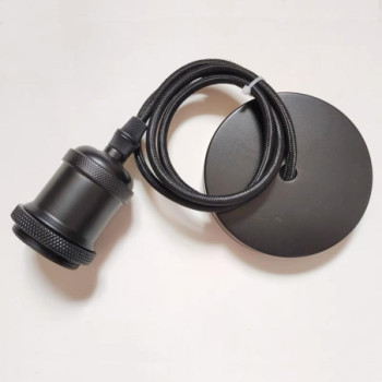 Pendul vintage soclu E27 maxim 60w lungime cablu 1m negru