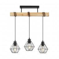 Lustra cu lemn rustica cu socluri E27