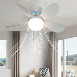 Lustra cu ventilator LED 30W cu telecomanda 3 trepte culoare