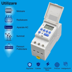 Programator digital de timp DHC15A cu releu pentru automatizari